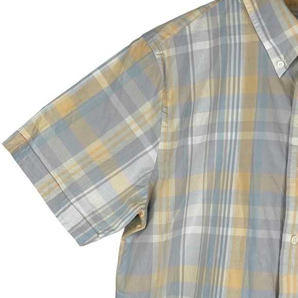 Jack Spade Shirt Mens Large Plaid Print Button Up Cotton Spring Short Sleeve - Picture 3 of 16